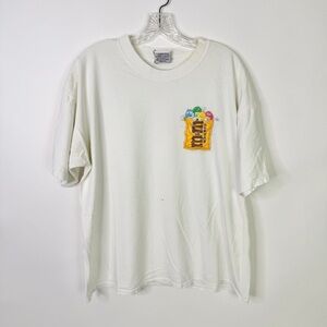Vintage 90s M&Ms T Shirt XL White Promo Candy Graphic Tee USA Made